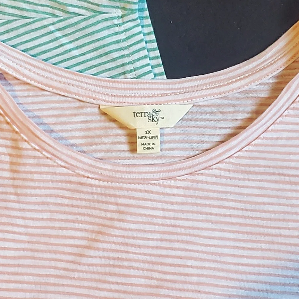 terra & sky - Women's stripped shirts -Sz 1x - Bundle of 2 shirts - Picture 3 of 9